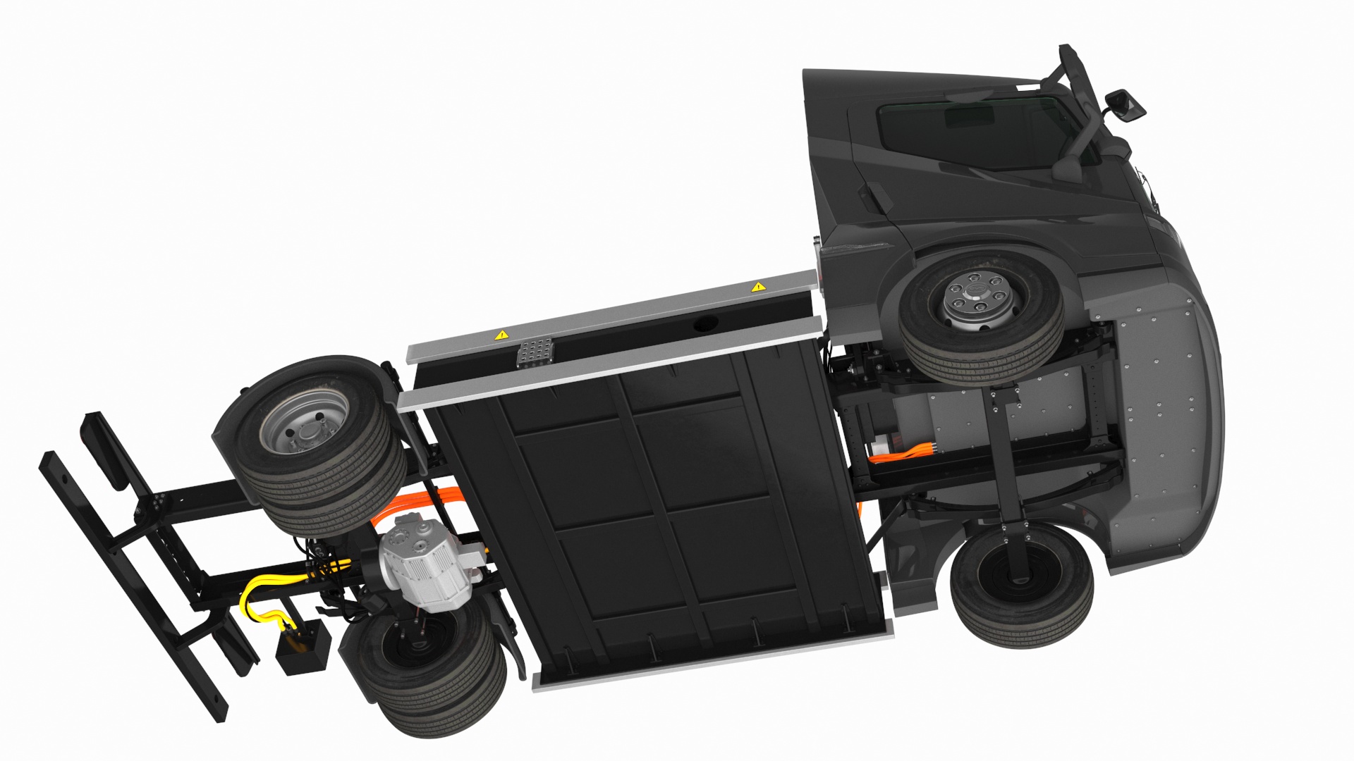 Electric Black Truck No Cargo 3D model