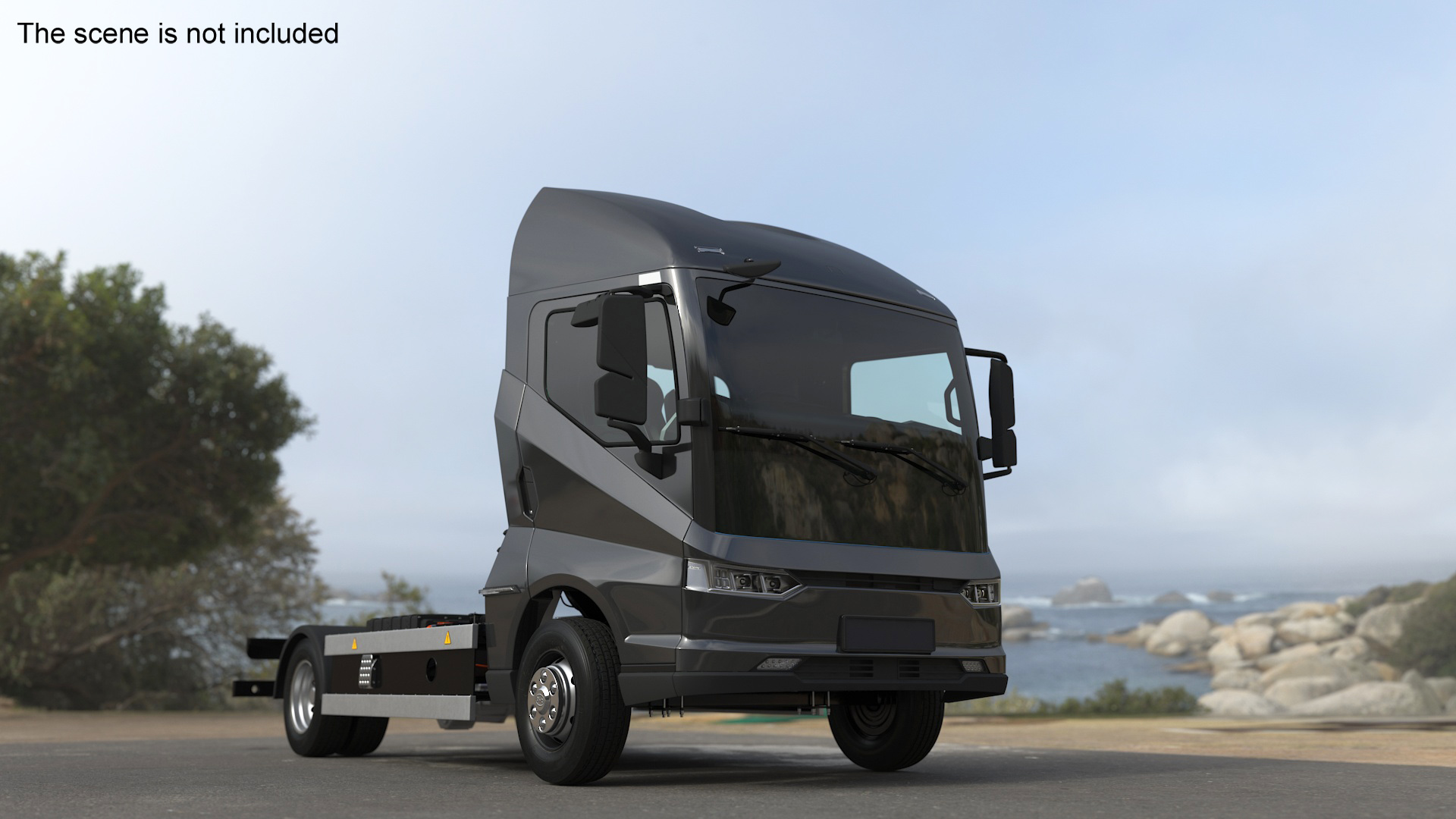 Electric Black Truck No Cargo 3D model