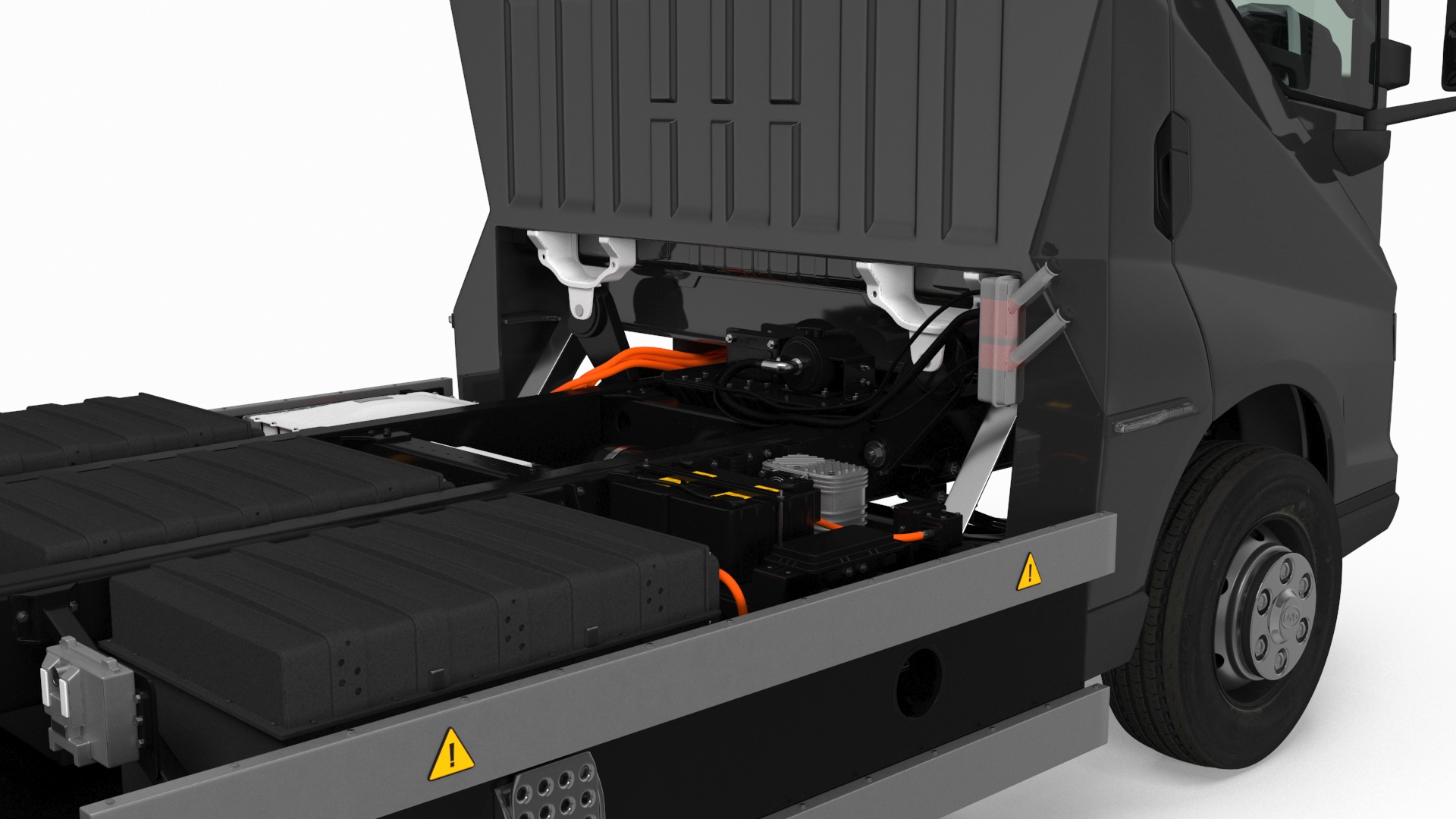 Electric Black Truck No Cargo 3D model