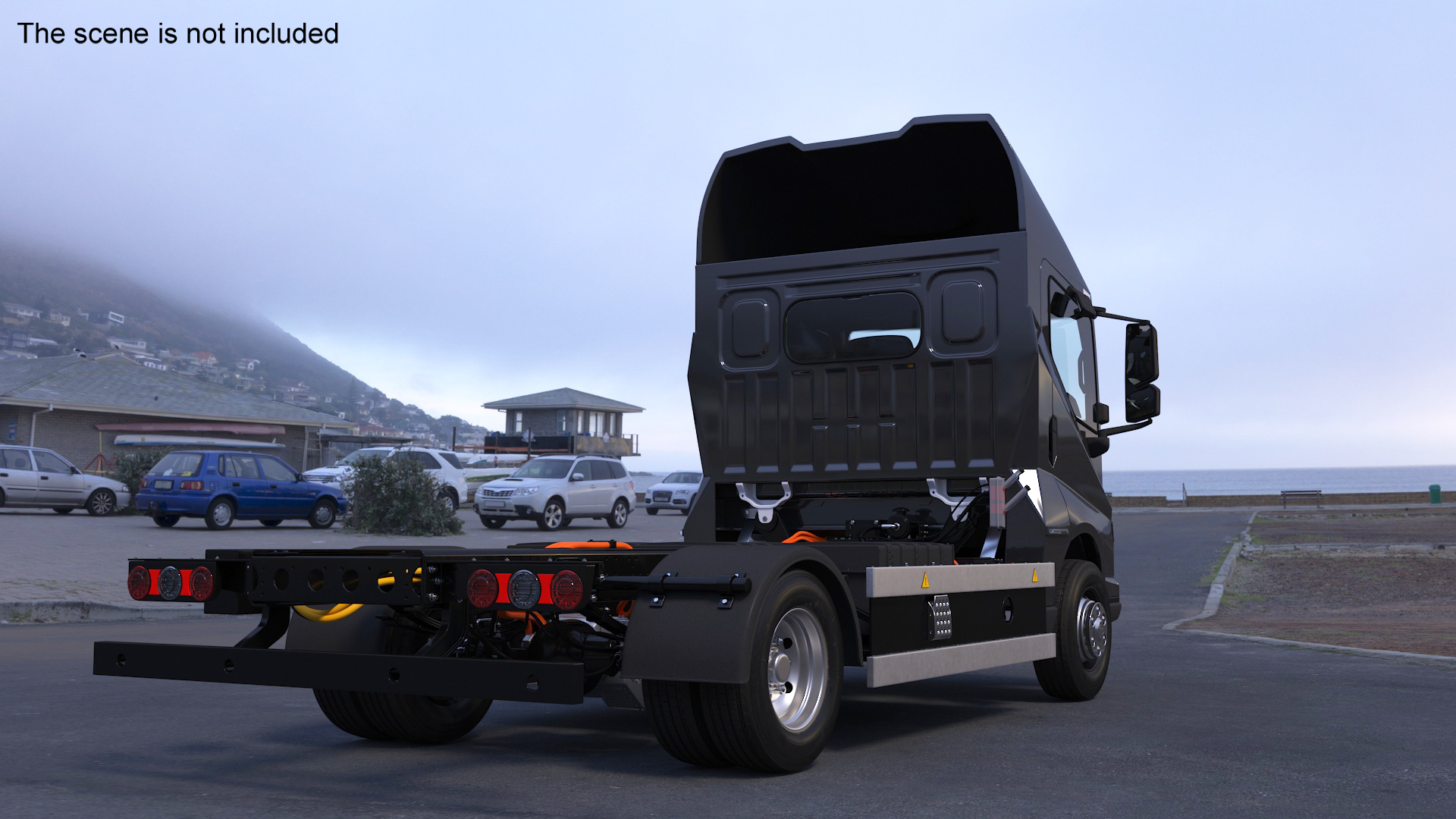 Electric Black Truck No Cargo 3D model