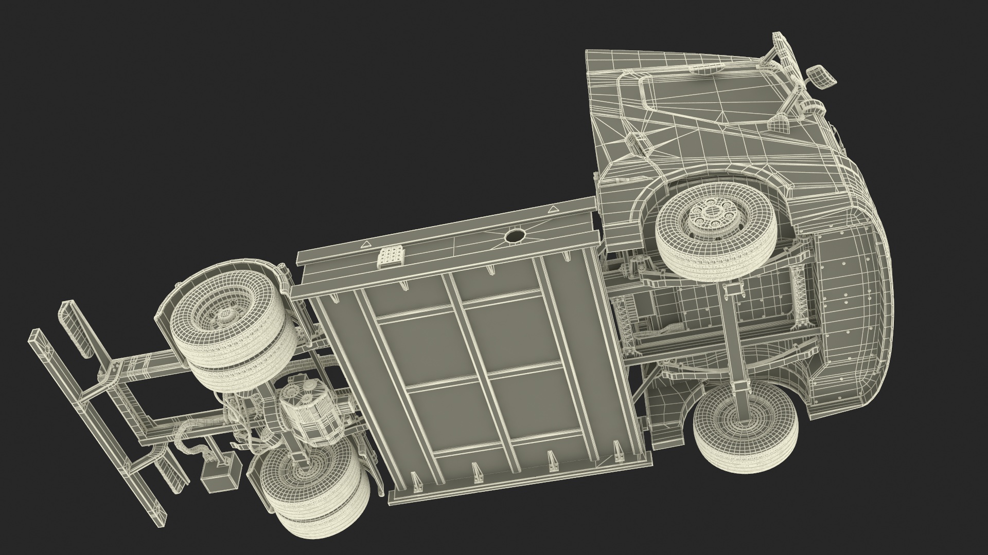 Electric Black Truck No Cargo 3D model