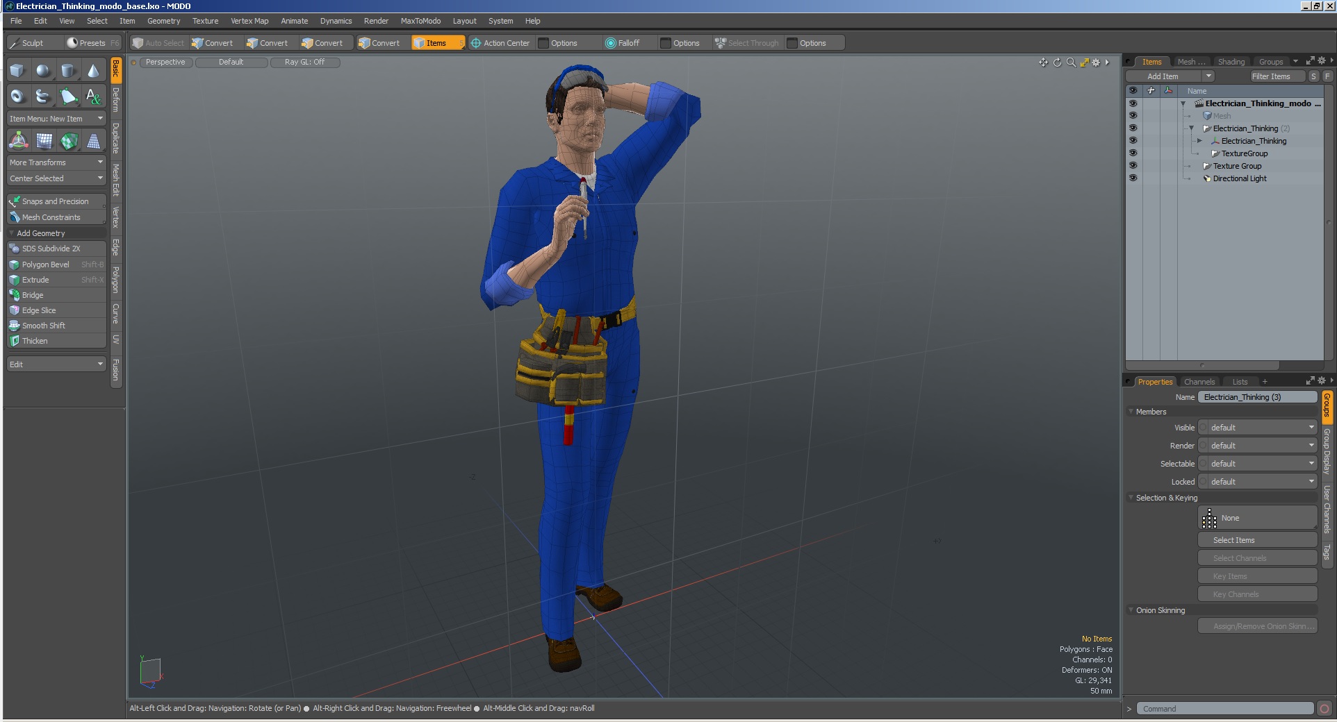 3D model Electrician Thinking