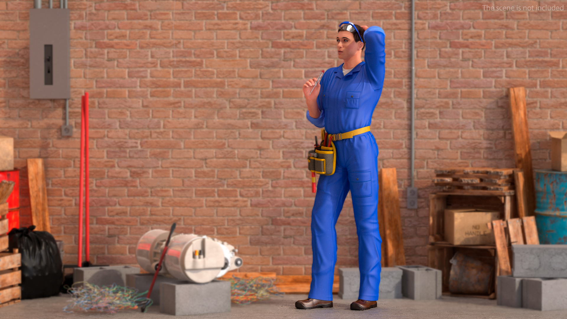 3D model Electrician Thinking