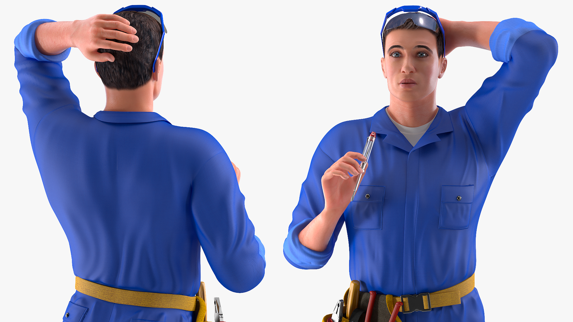 3D model Electrician Thinking