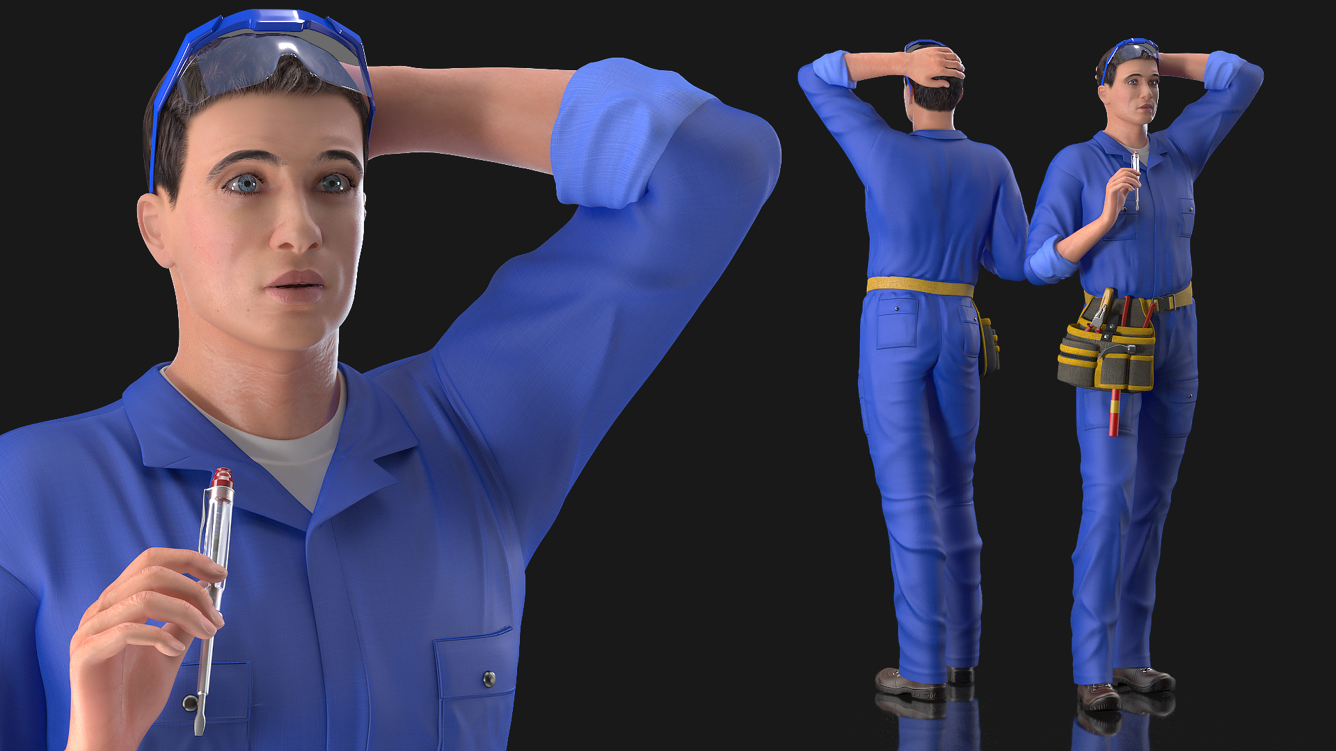 3D model Electrician Thinking