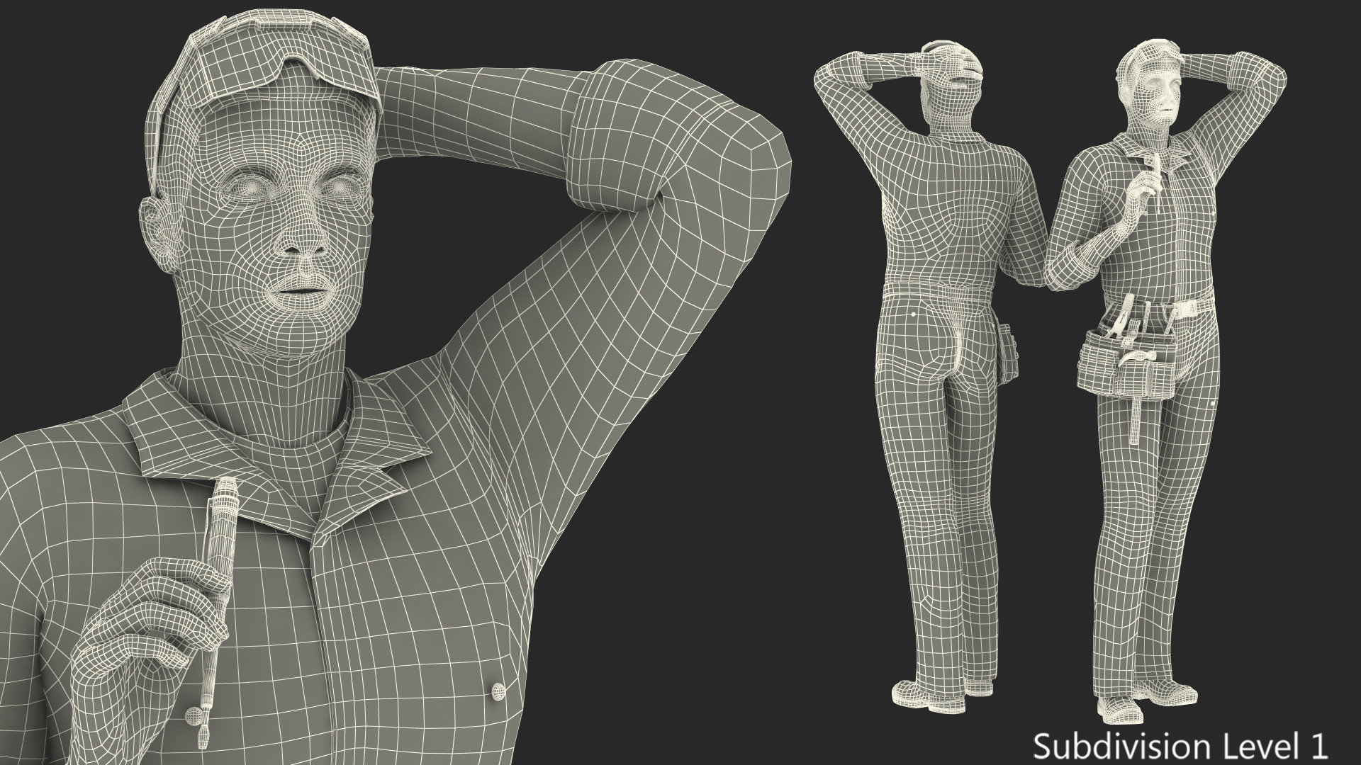 3D model Electrician Thinking