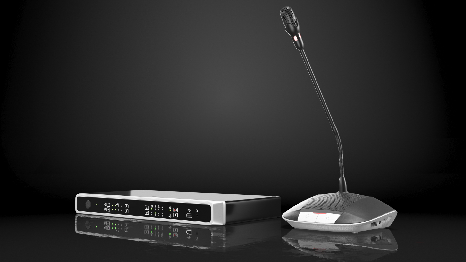 3D Conference System Control Unit with Microphone