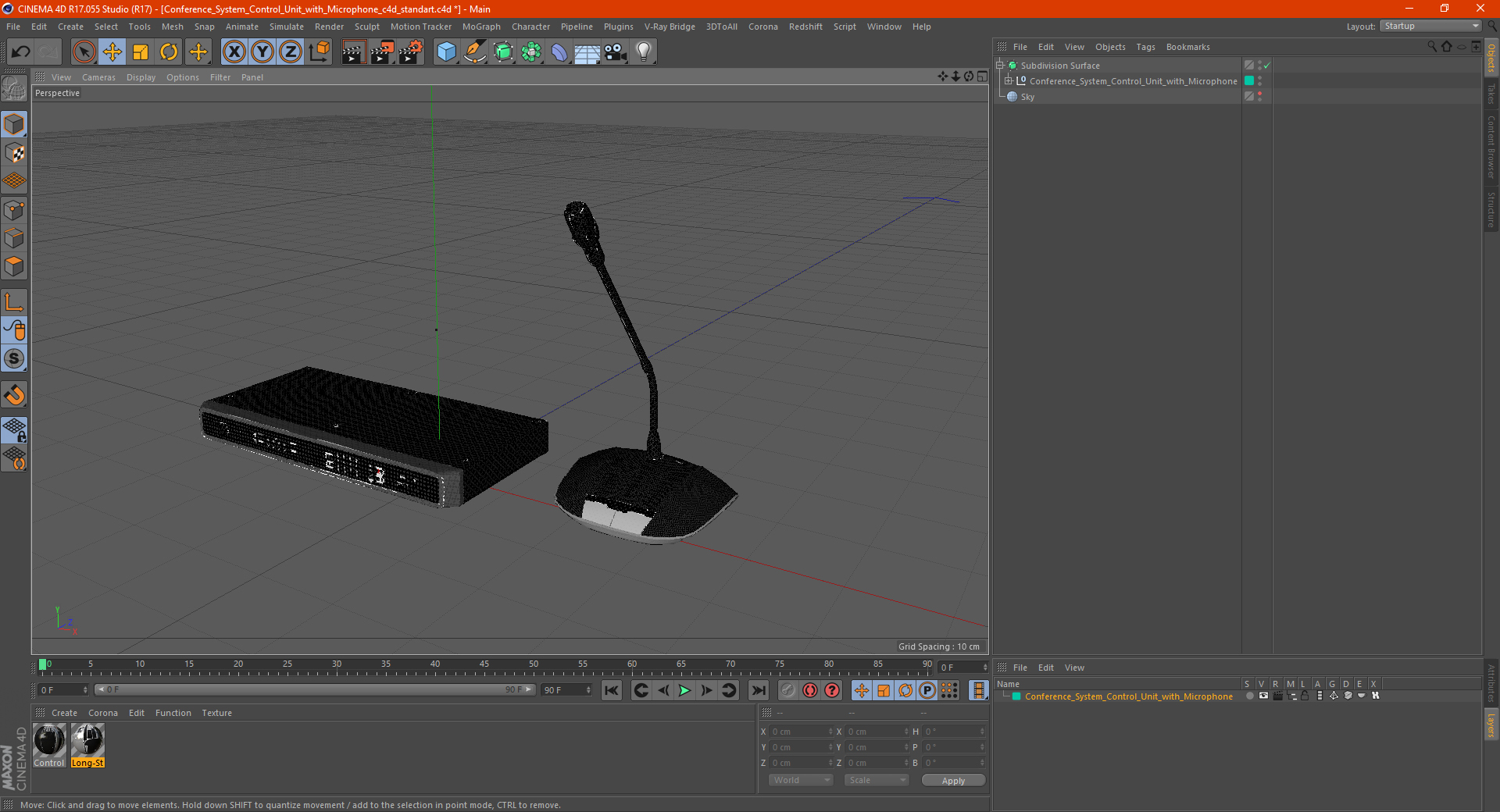 3D Conference System Control Unit with Microphone