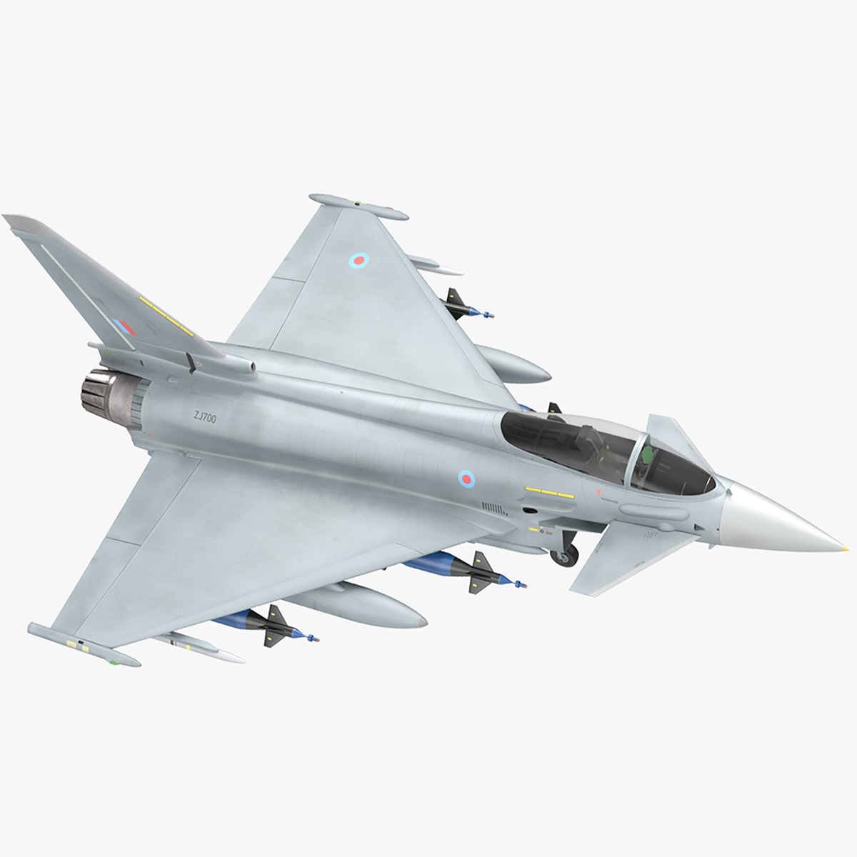 3D Multirole Fighter Eurofighter Typhoon Rigged for Cinema 4D model