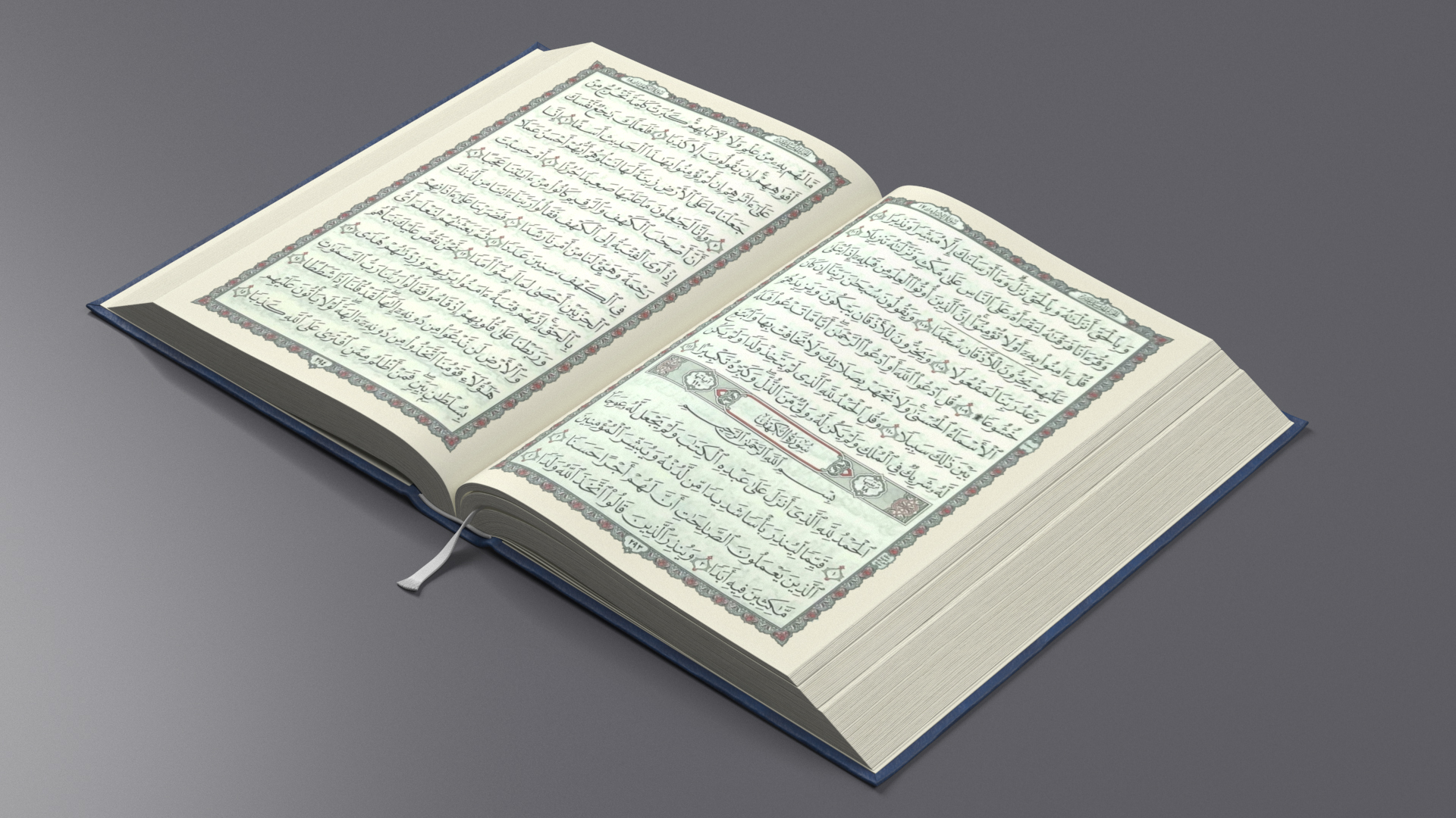 3D model Holy Quran Blue Open