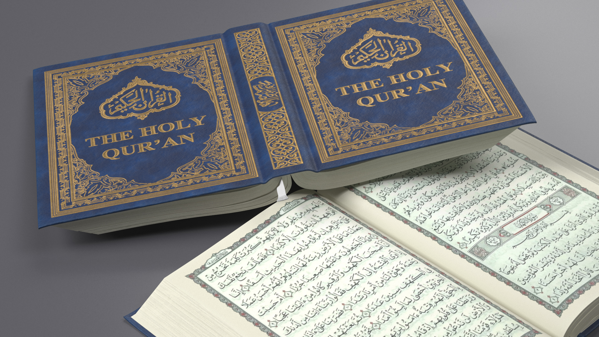 3D model Holy Quran Blue Open