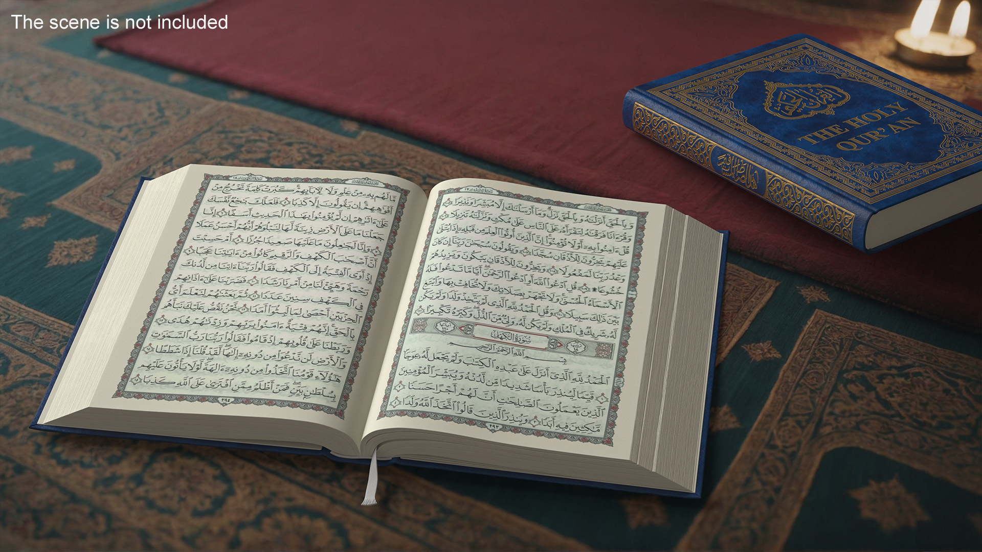 3D model Holy Quran Blue Open