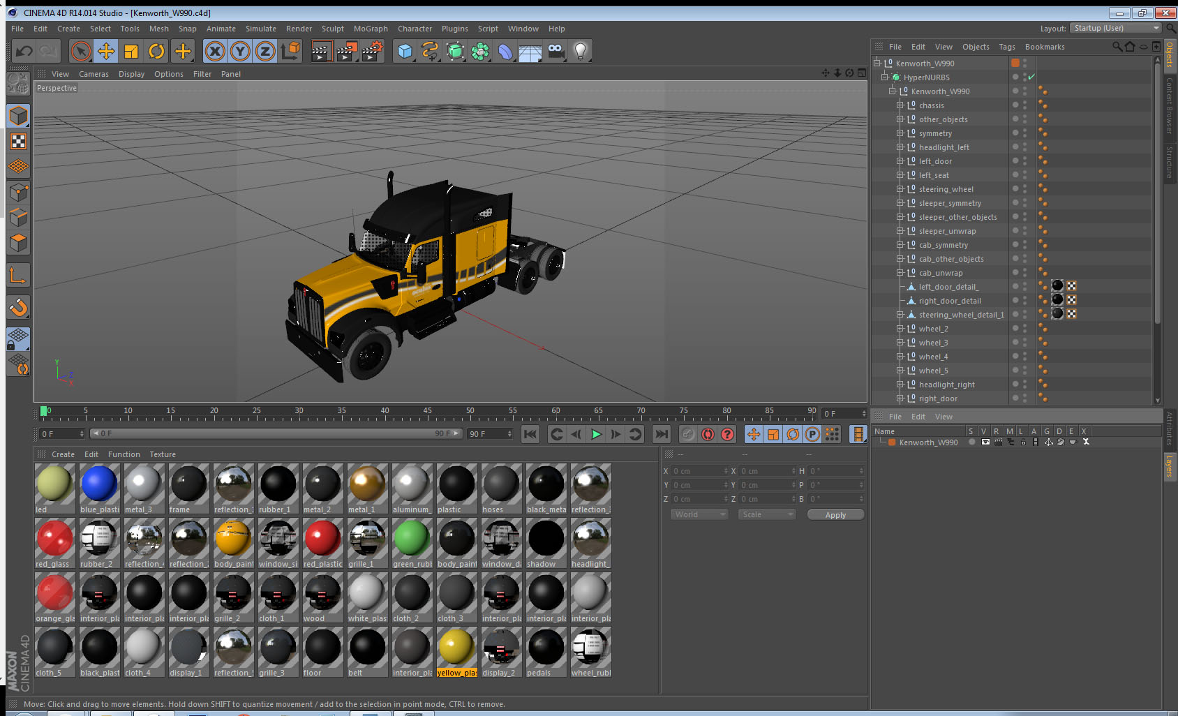 3D Kenworth W990 model