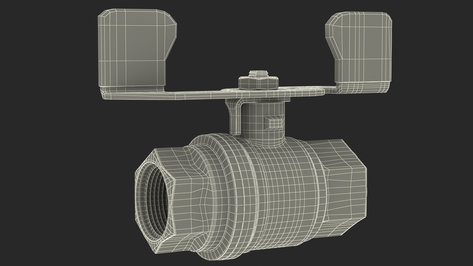Brass Ball Valve with Union Butterfly Handle 3D model