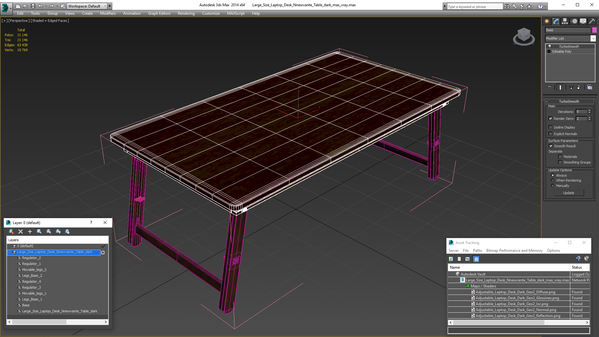 3D Laptop Tray Nnewvante Floor Table Dark model