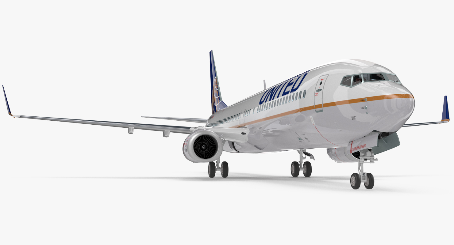 3D Boeing 737 900 with Interior United Airlines Rigged