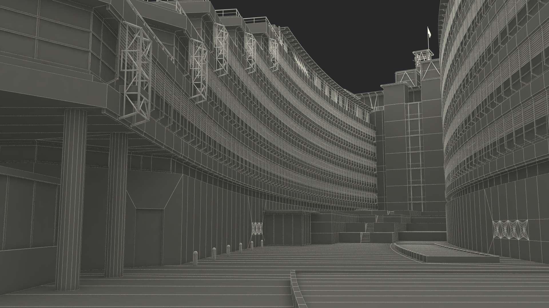 European Court of Human Rights Building 3D model