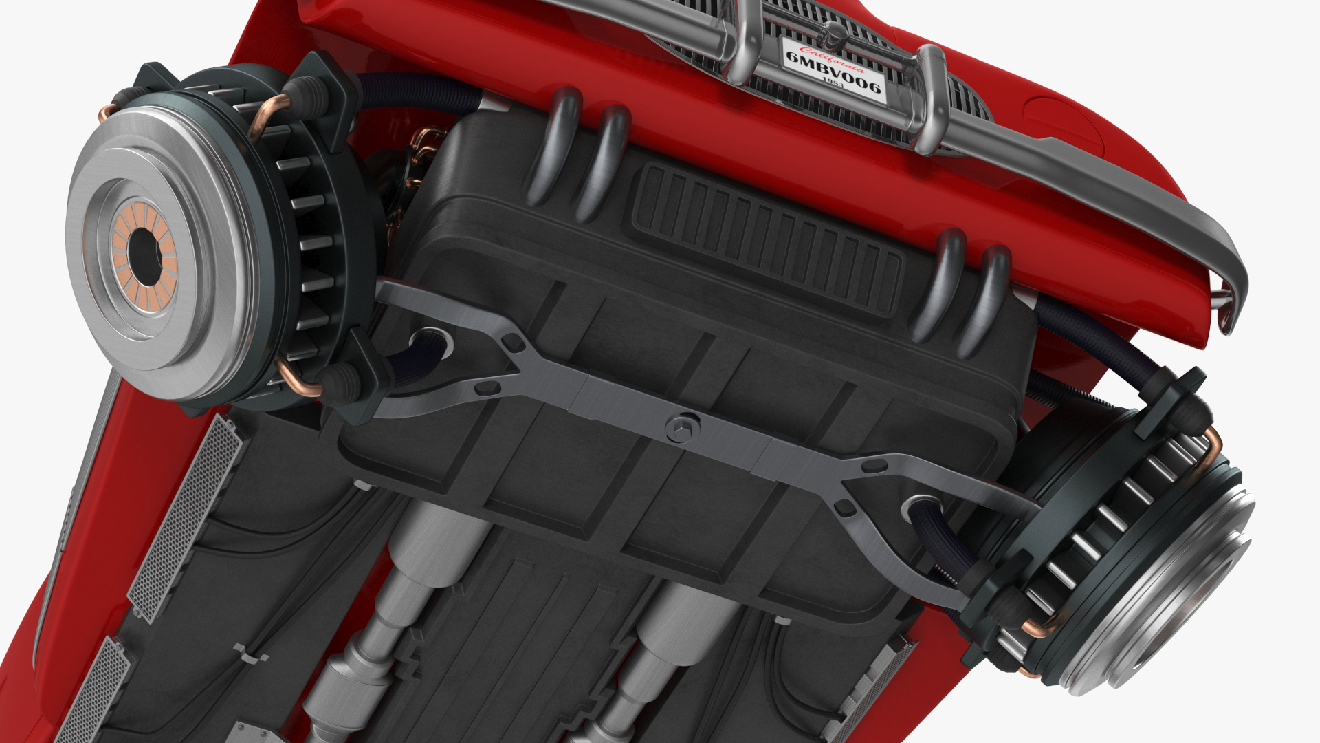 3D model Hover Retro Car Red New Rigged