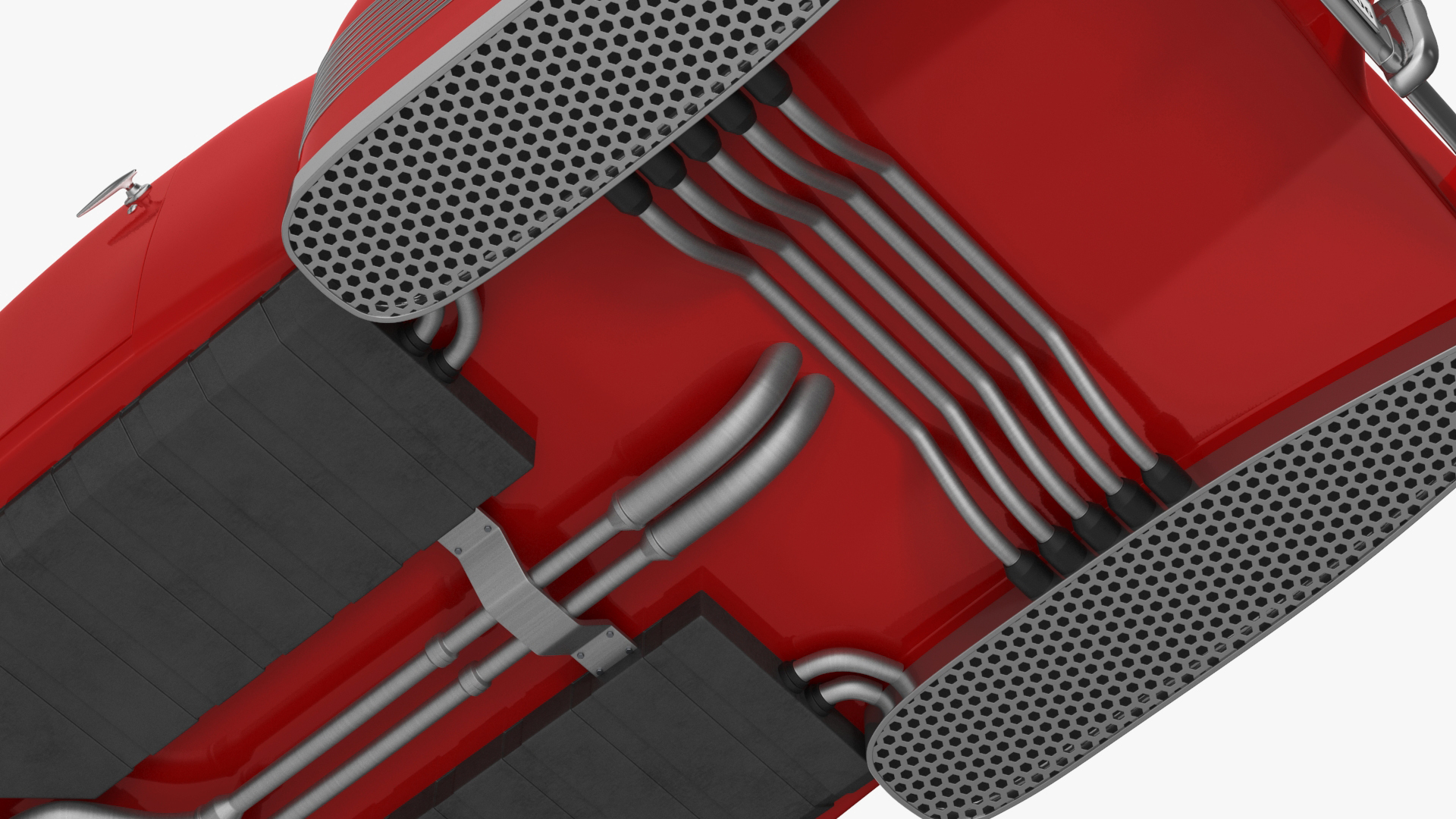 3D model Hover Retro Car Red New Rigged