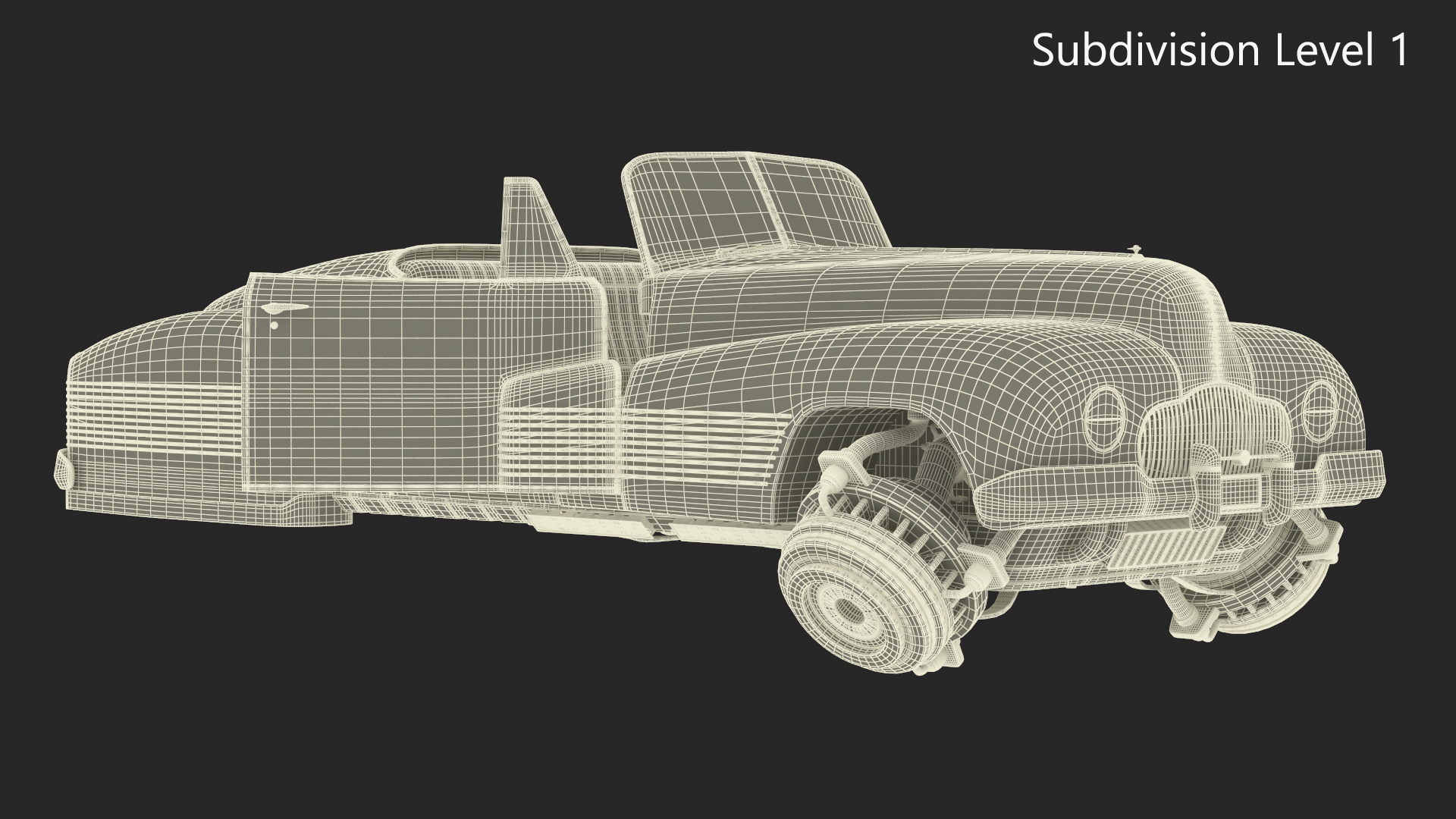 3D model Hover Retro Car Red New Rigged