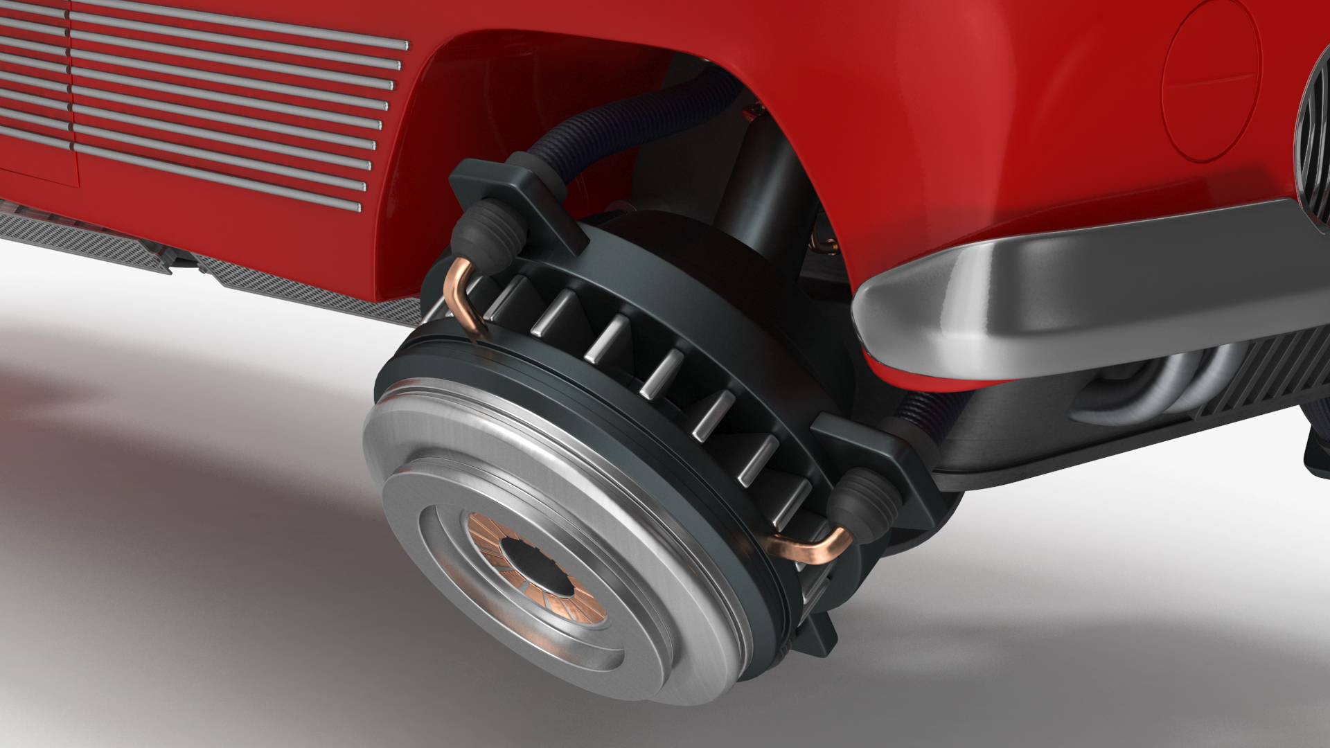3D model Hover Retro Car Red New Rigged