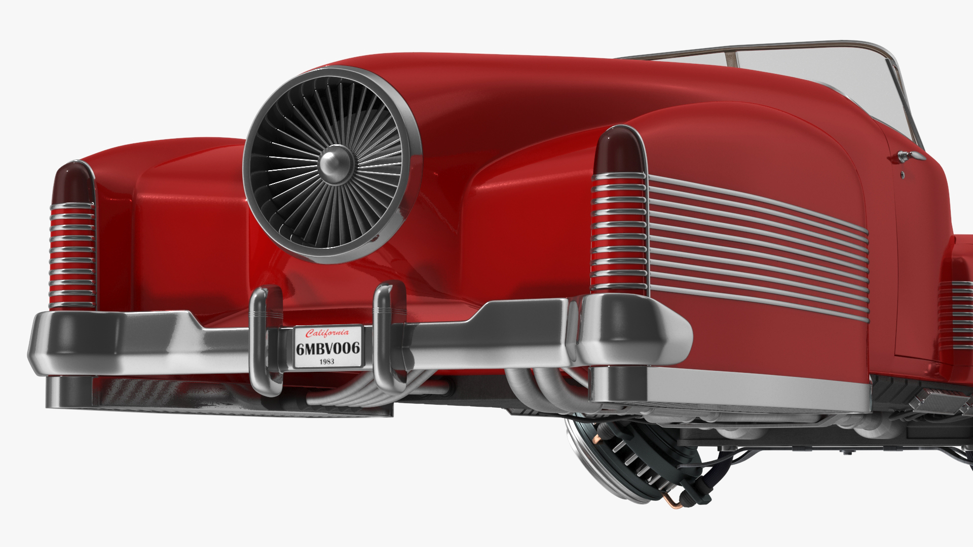3D model Hover Retro Car Red New Rigged