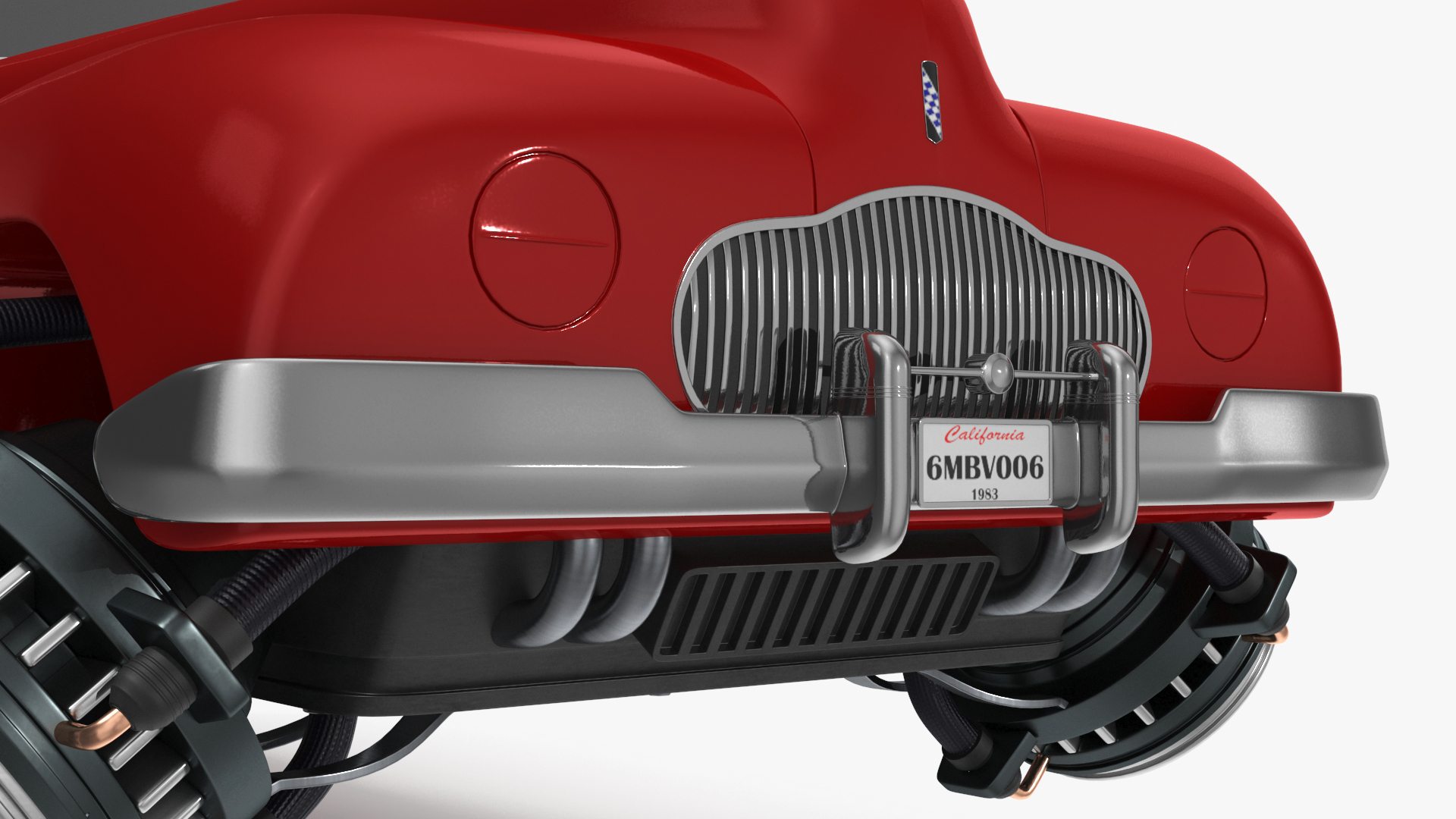 3D model Hover Retro Car Red New Rigged
