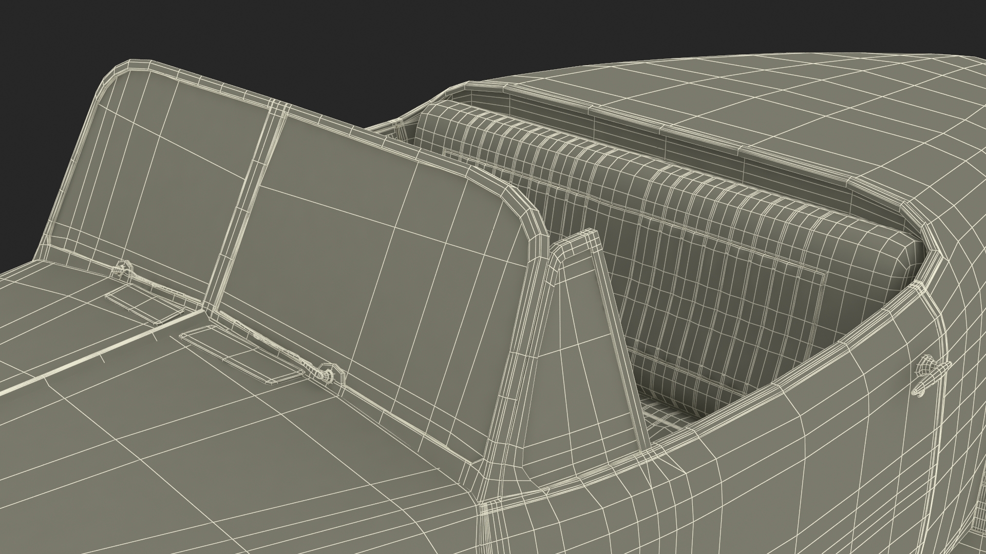 3D model Hover Retro Car Red New Rigged
