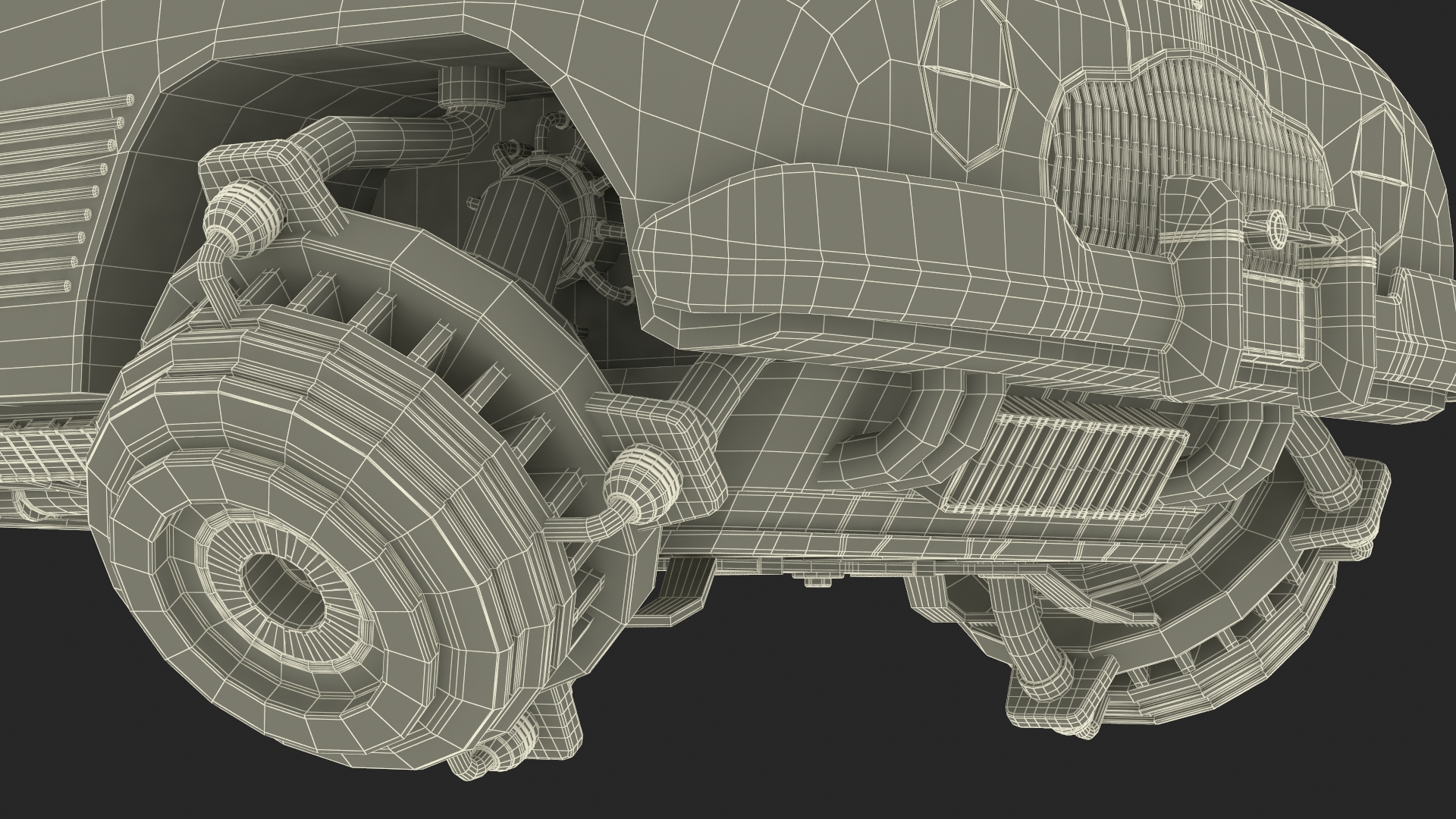 3D model Hover Retro Car Red New Rigged