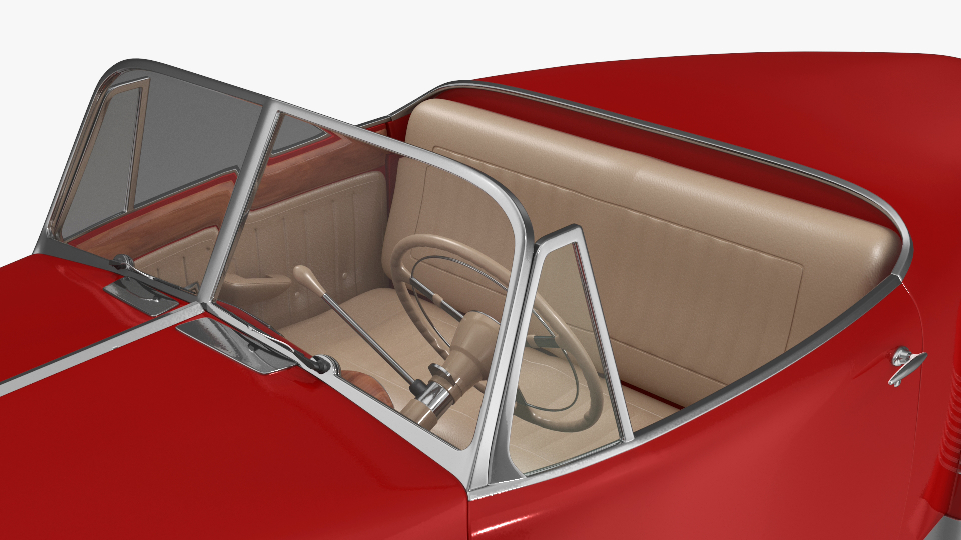 3D model Hover Retro Car Red New Rigged