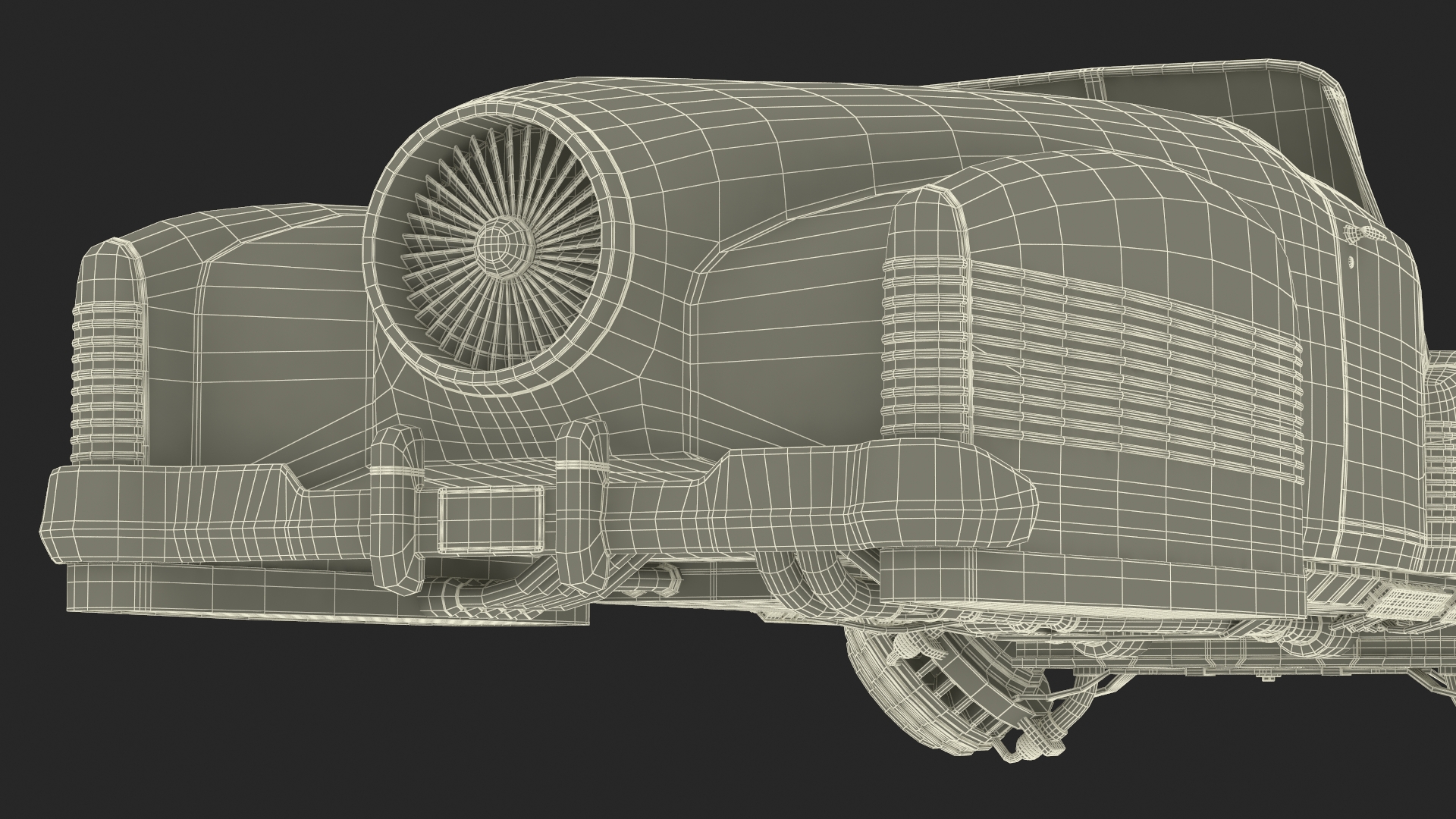 3D model Hover Retro Car Red New Rigged