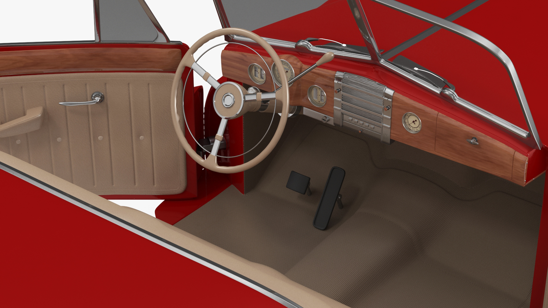 3D model Hover Retro Car Red New Rigged