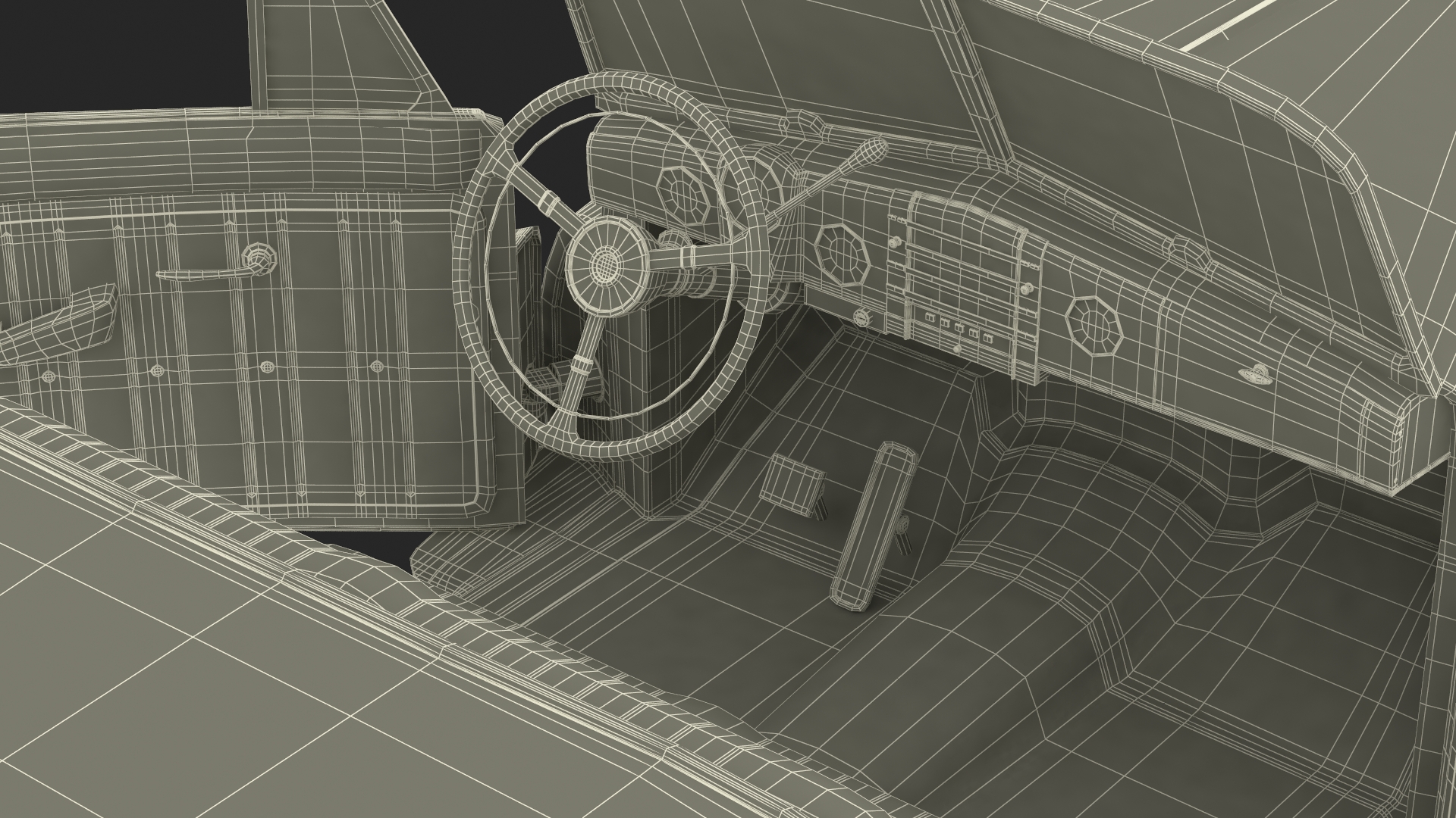 3D model Hover Retro Car Red New Rigged