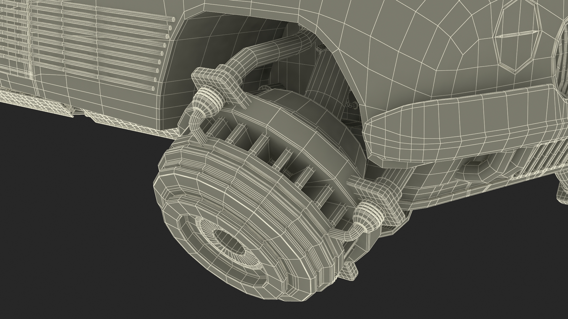 3D model Hover Retro Car Red New Rigged