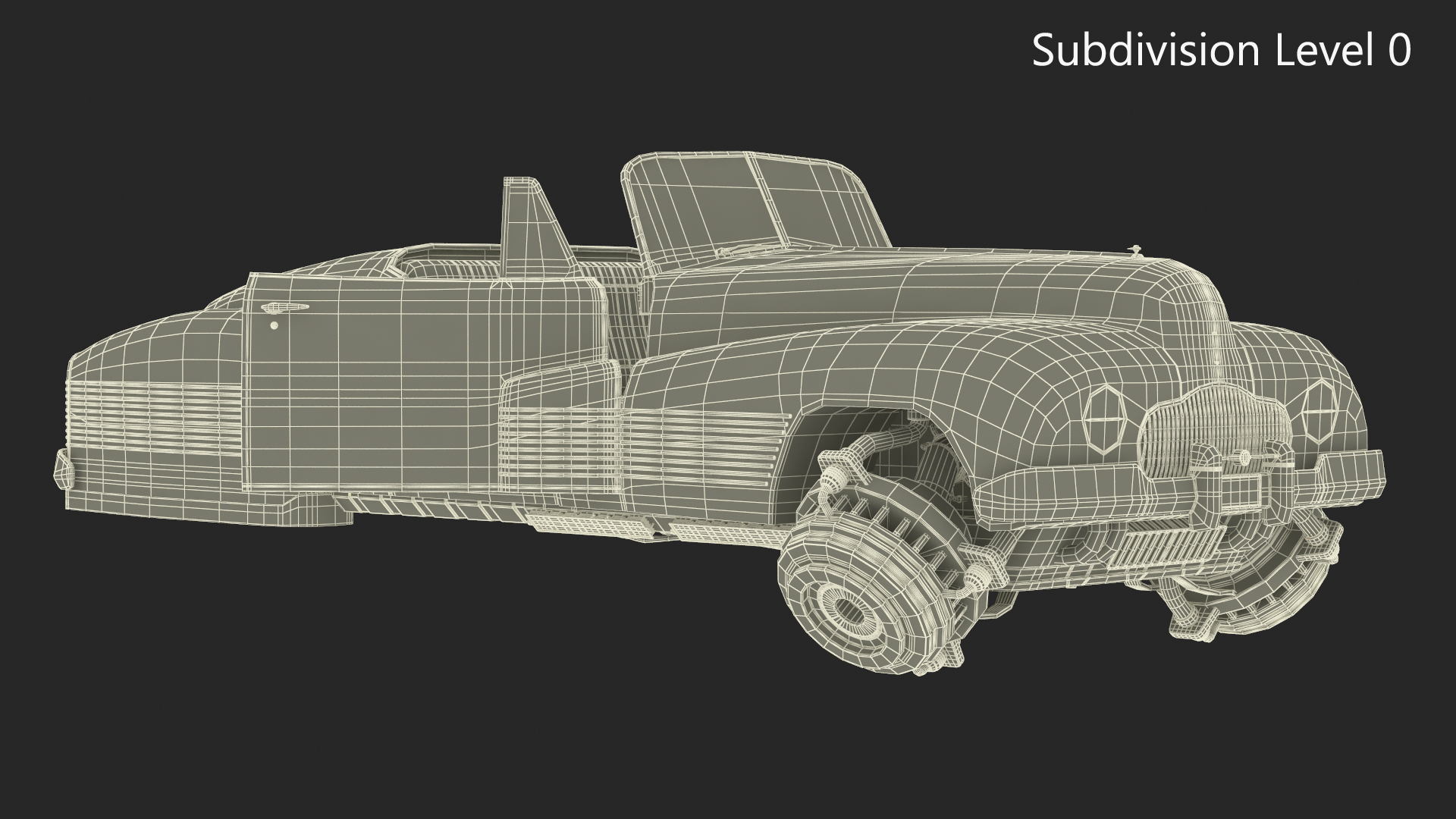 3D model Hover Retro Car Red New Rigged