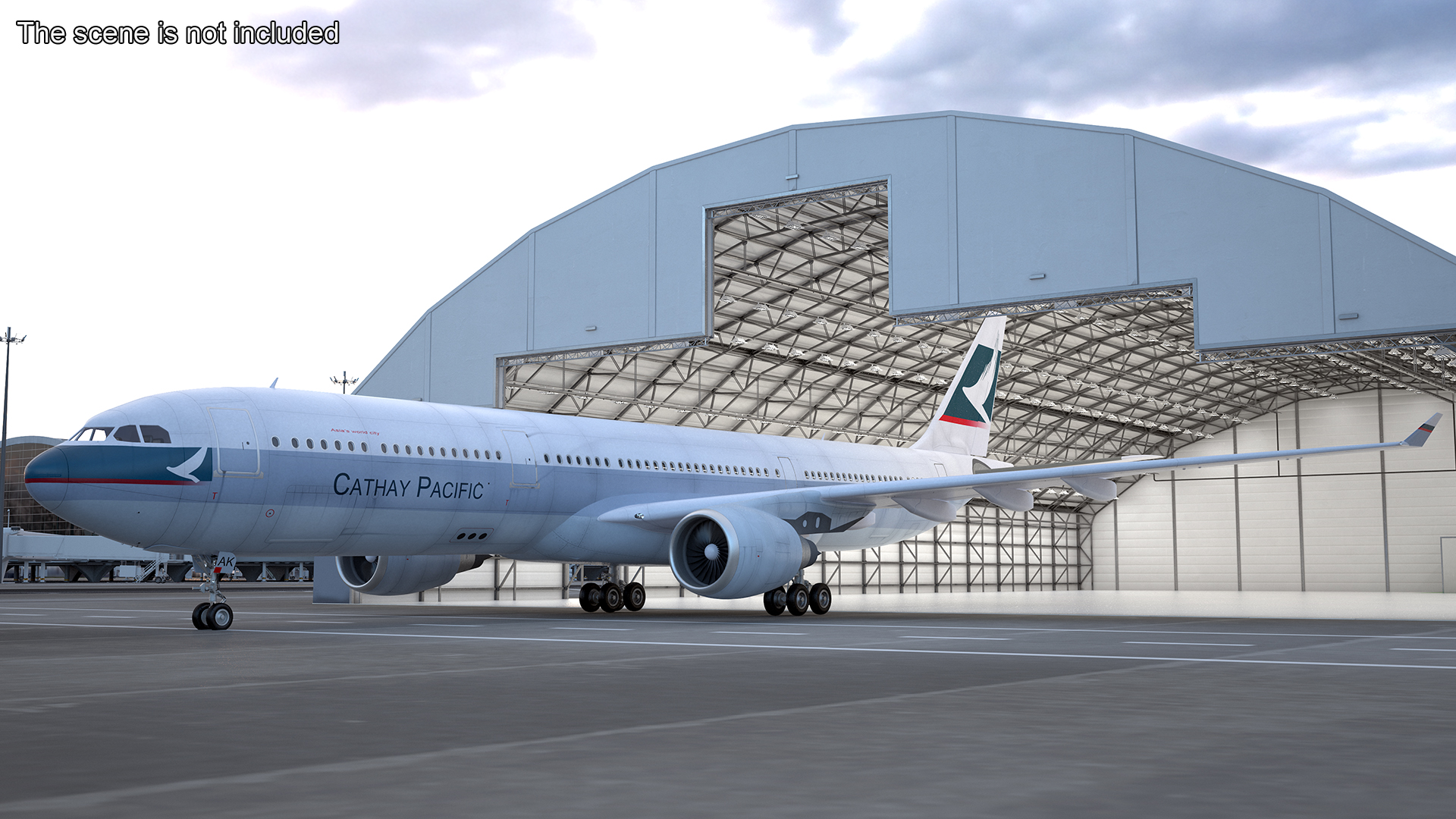 Cathay Pacific Airbus A330-300 Rigged 3D