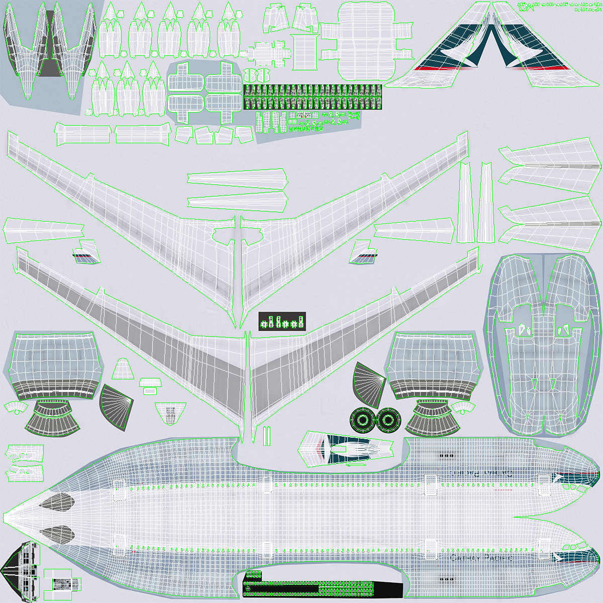 Cathay Pacific Airbus A330-300 Rigged 3D
