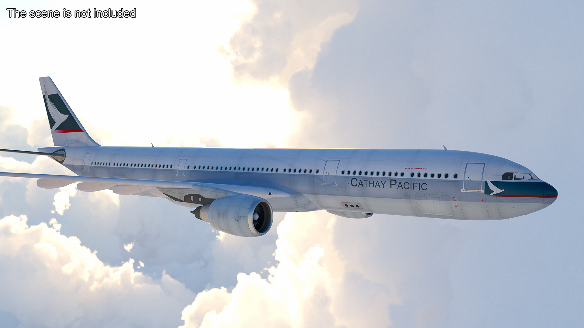 Cathay Pacific Airbus A330-300 Rigged 3D