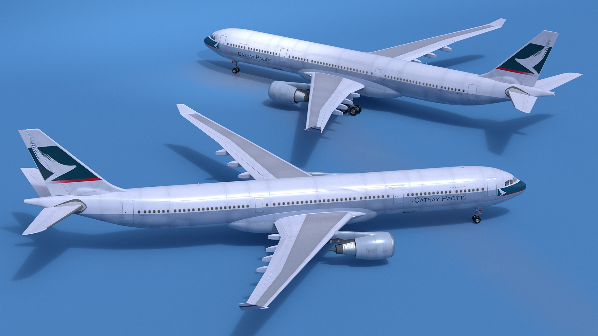Cathay Pacific Airbus A330-300 Rigged 3D