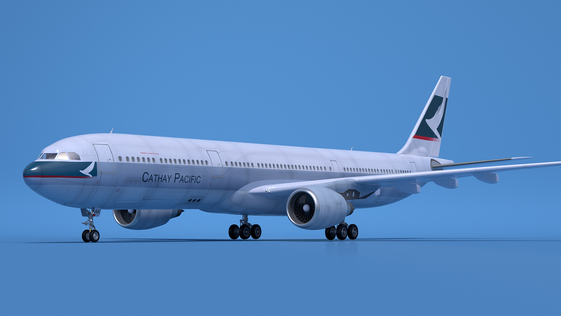 Cathay Pacific Airbus A330-300 Rigged 3D