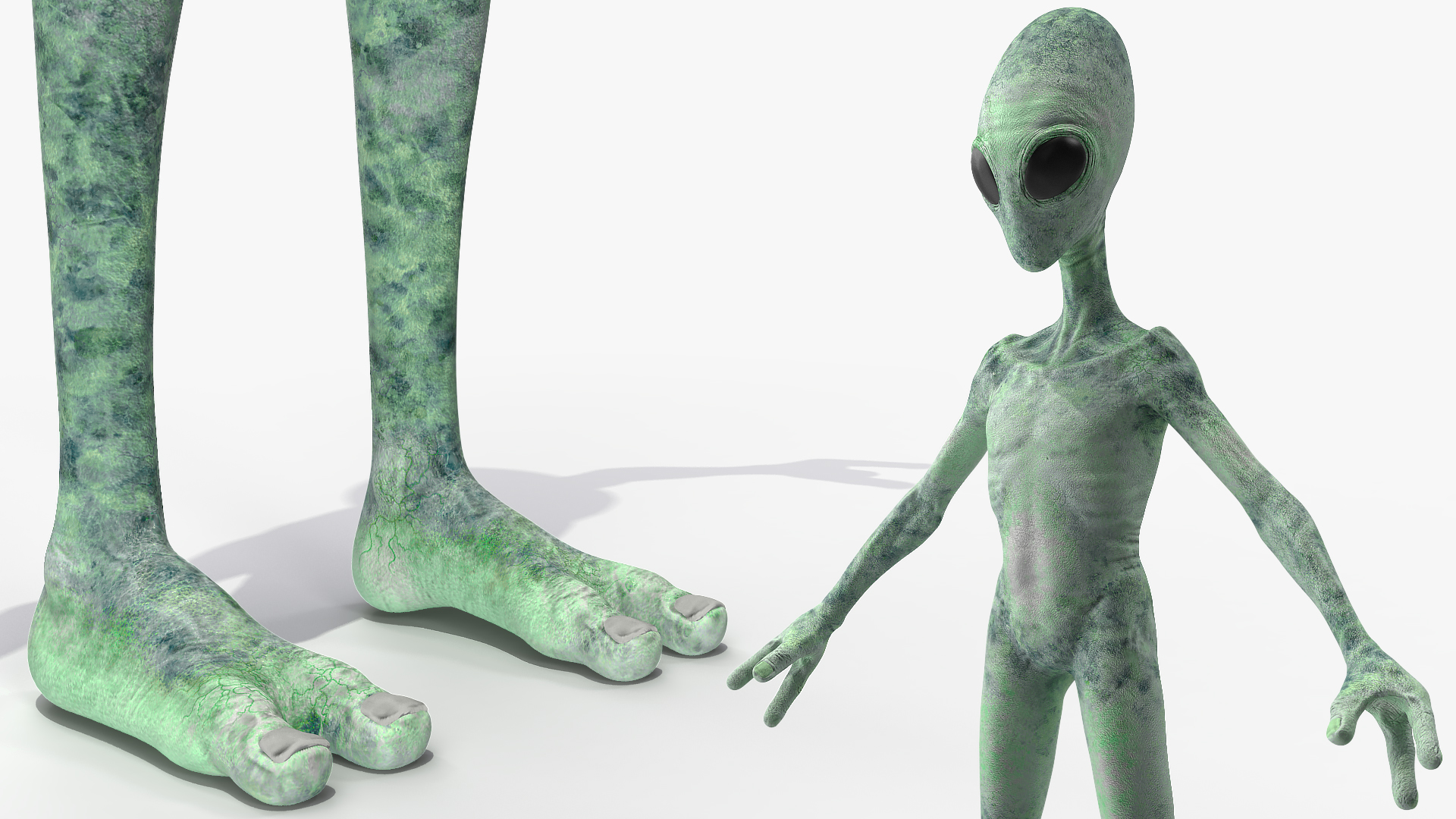 Green Alien Neutral Pose 3D model