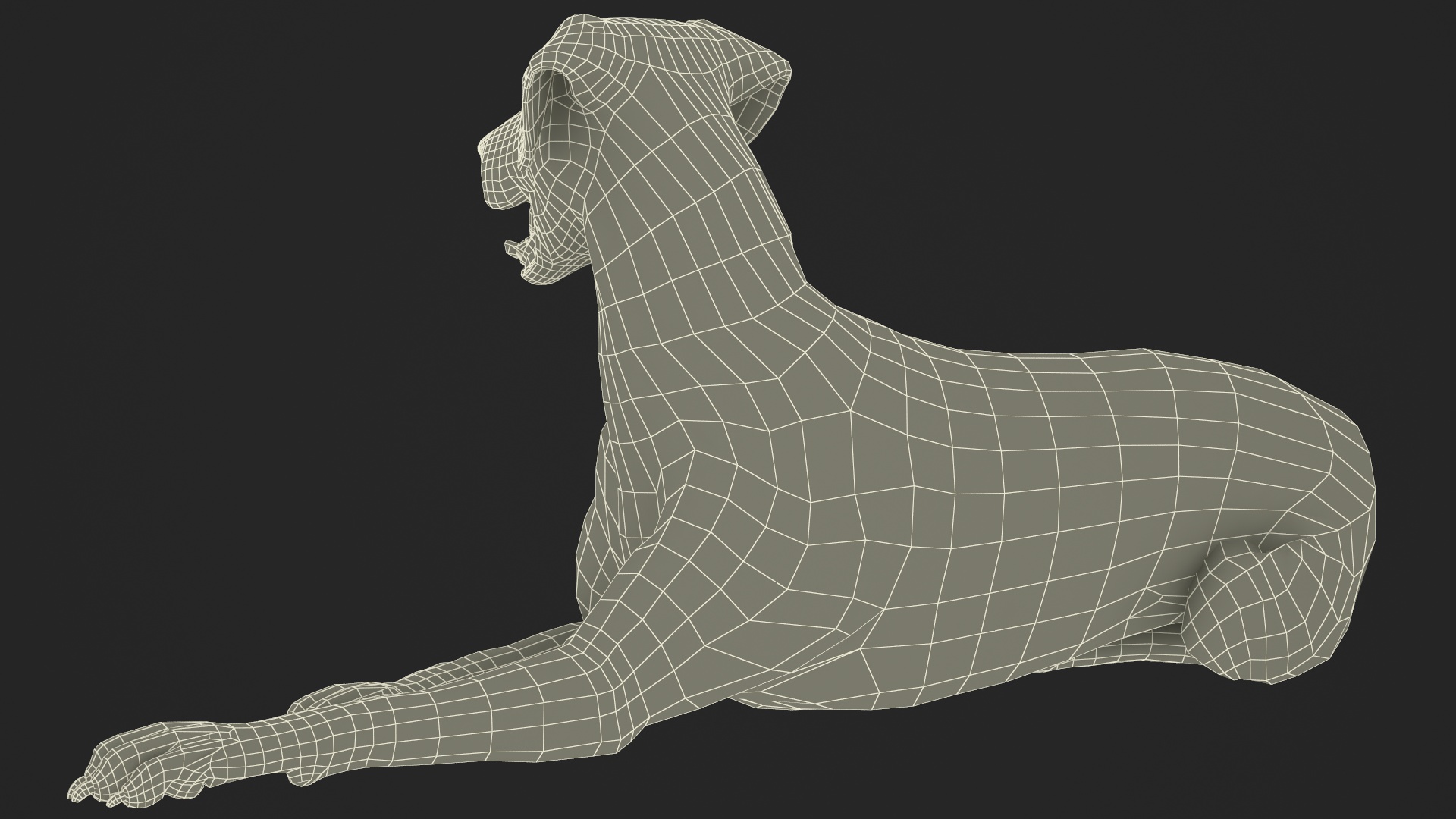3D Lying Dalmatian Dog Fur model