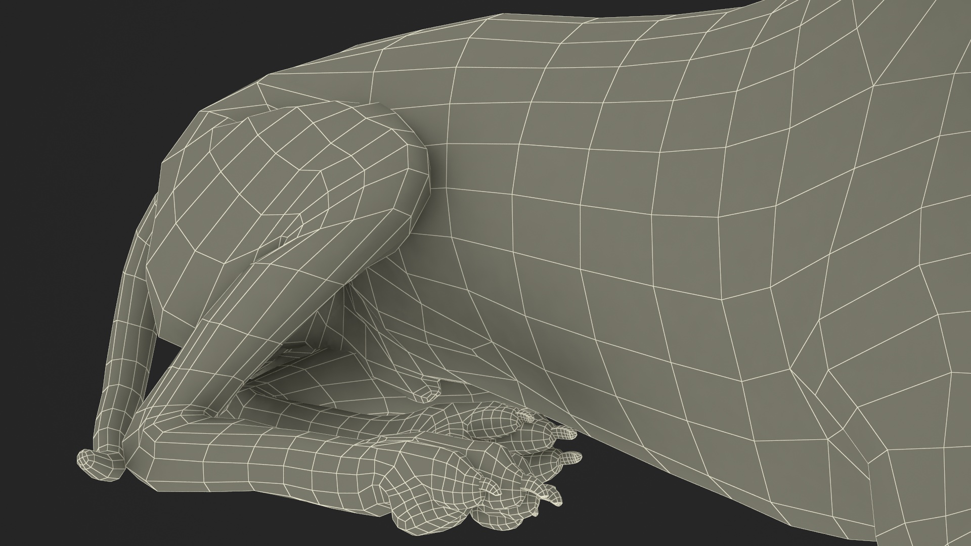 3D Lying Dalmatian Dog Fur model