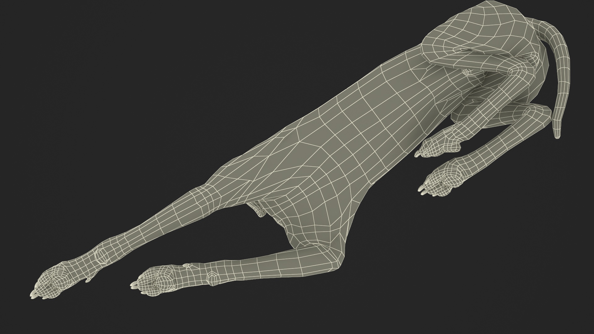 3D Lying Dalmatian Dog Fur model