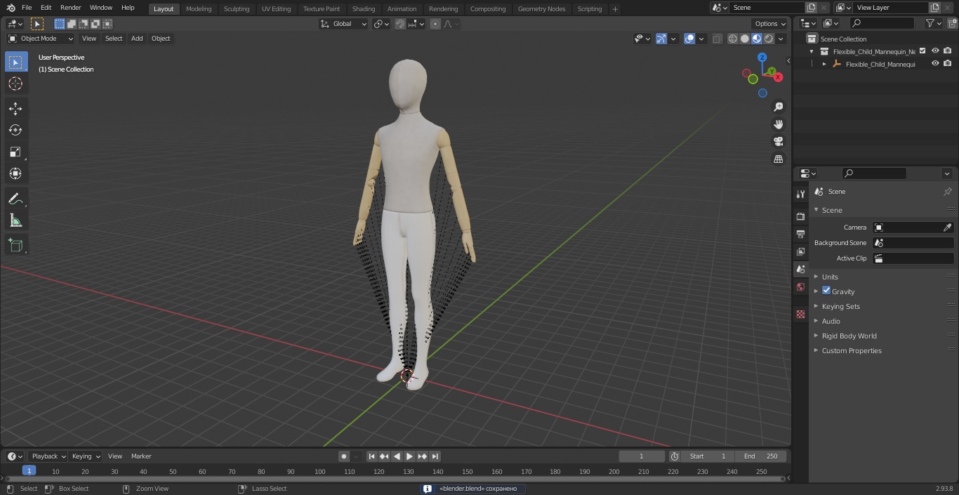 Flexible Child Mannequin Neutral Pose 3D