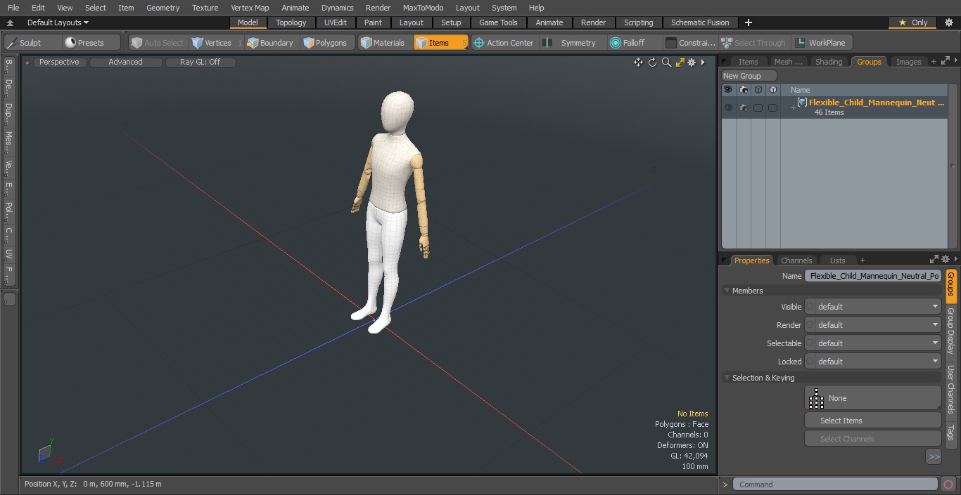 Flexible Child Mannequin Neutral Pose 3D