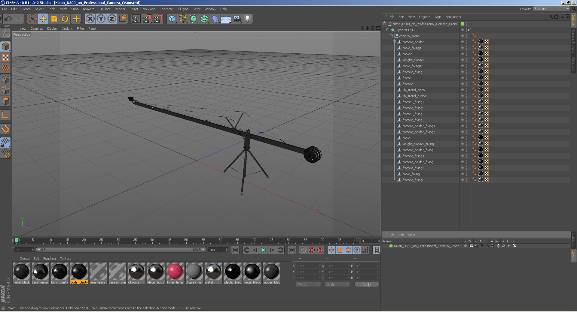 Nikon D500 on Professional Camera Crane 3D model