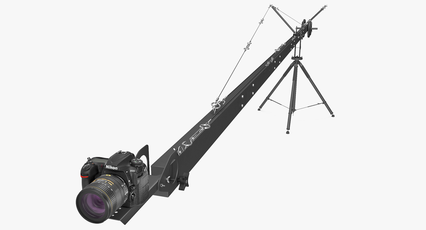 Nikon D500 on Professional Camera Crane 3D model