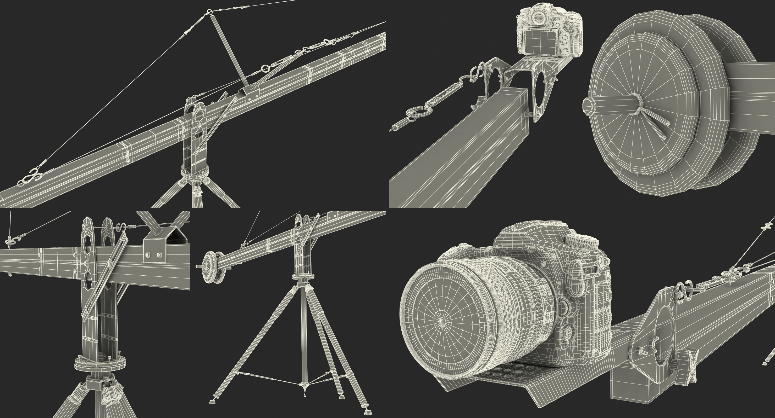 Nikon D500 on Professional Camera Crane 3D model