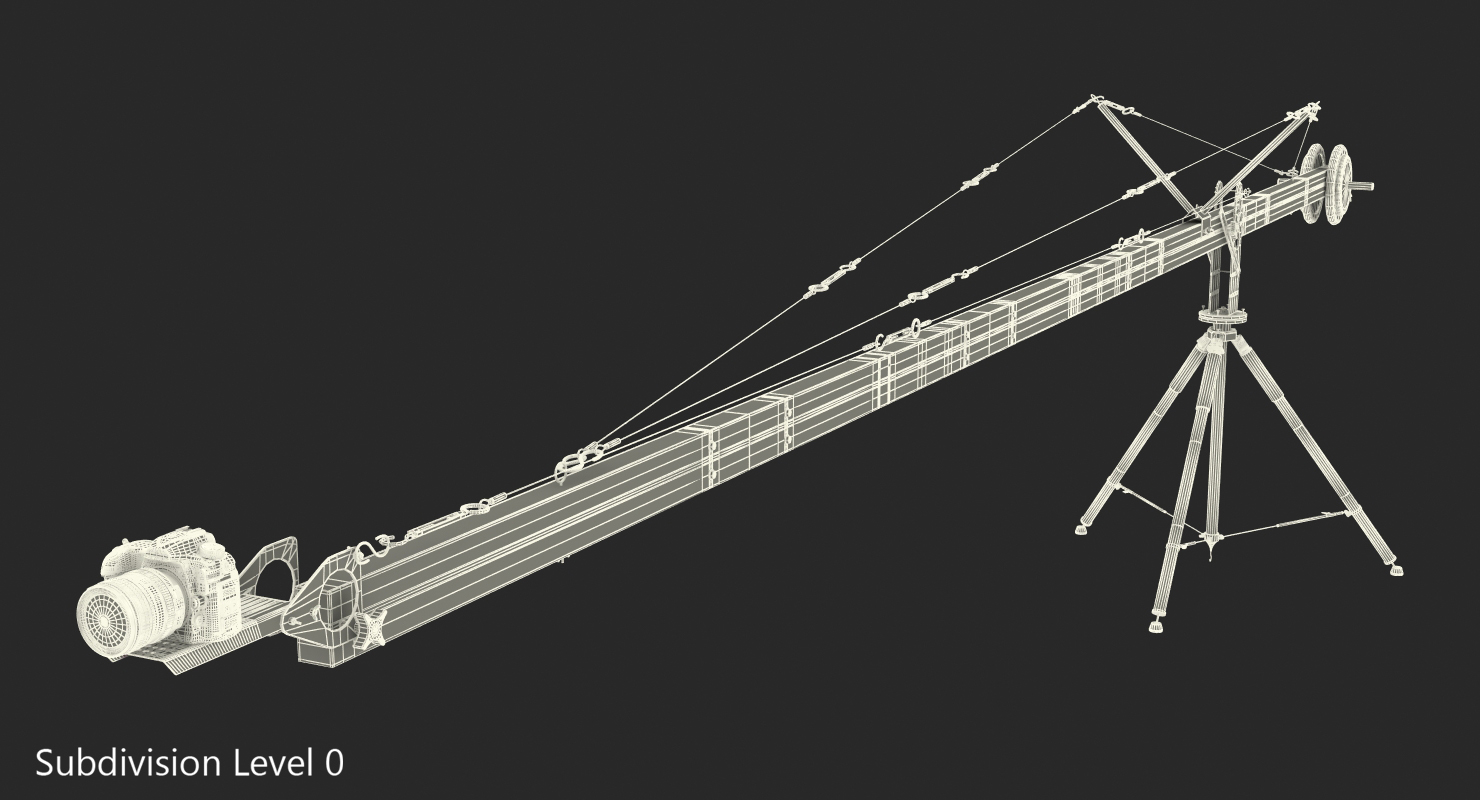Nikon D500 on Professional Camera Crane 3D model